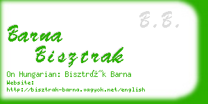 barna bisztrak business card